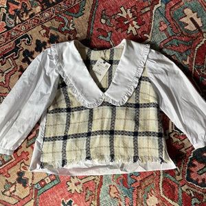 Zara Poplin Collar Top